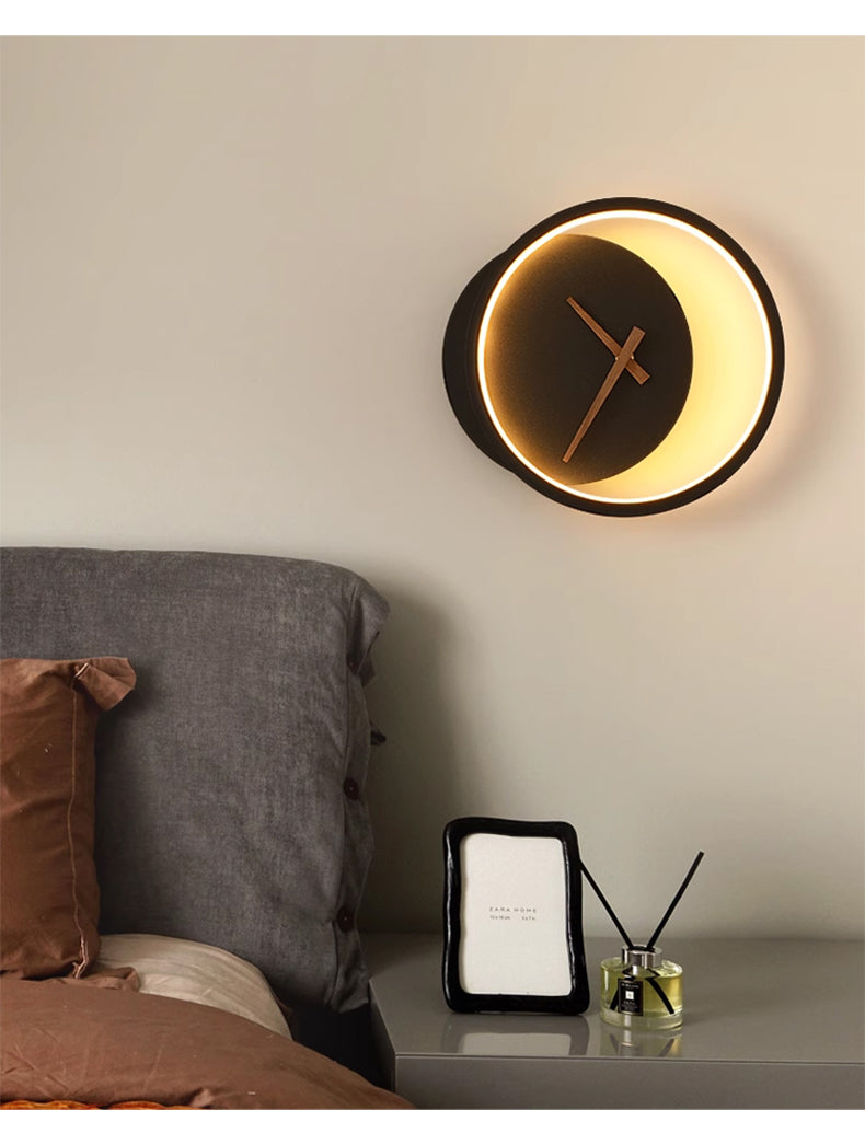 Minimalist LED wall Lamp With Clock