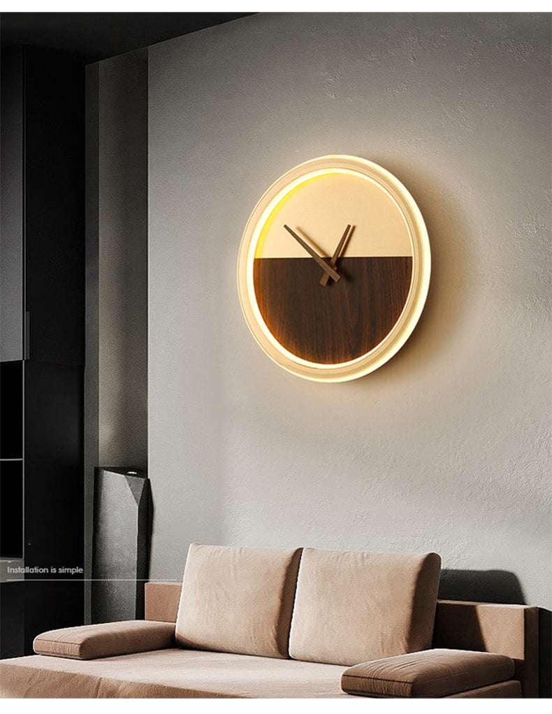 Minimalist LED wall Lamp With Clock