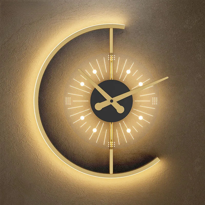 Minimalist LED wall Lamp With Clock