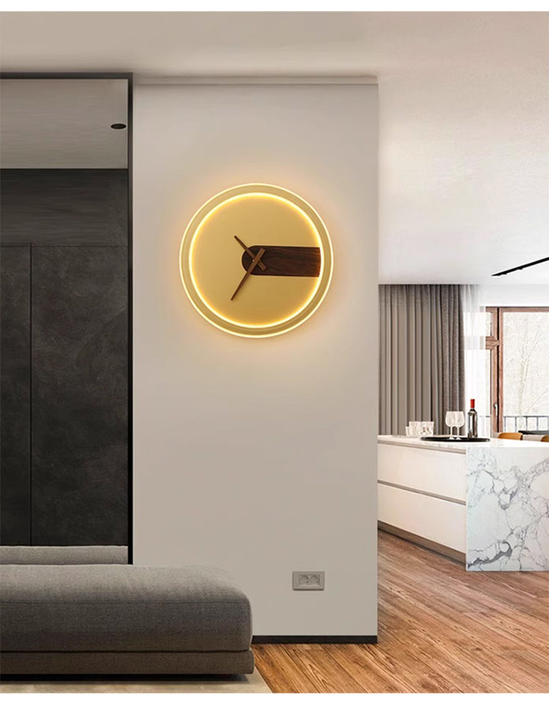 Minimalist LED wall Lamp With Clock